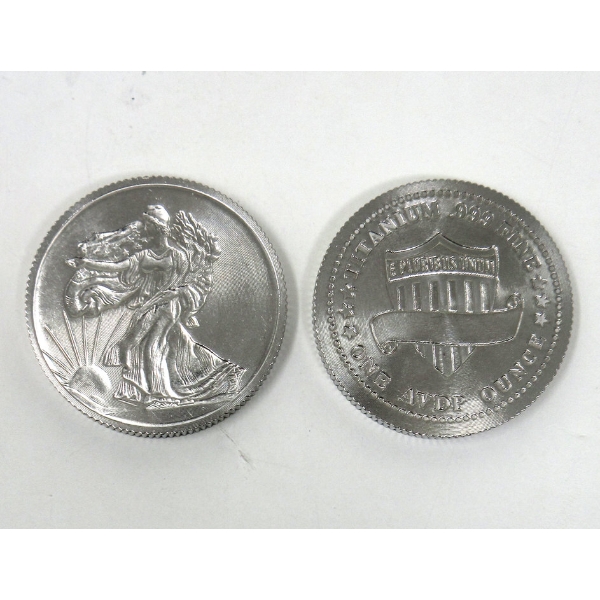 2 x 1 Oz .999 Fine Titanium Walking Liberty Motif Rounds