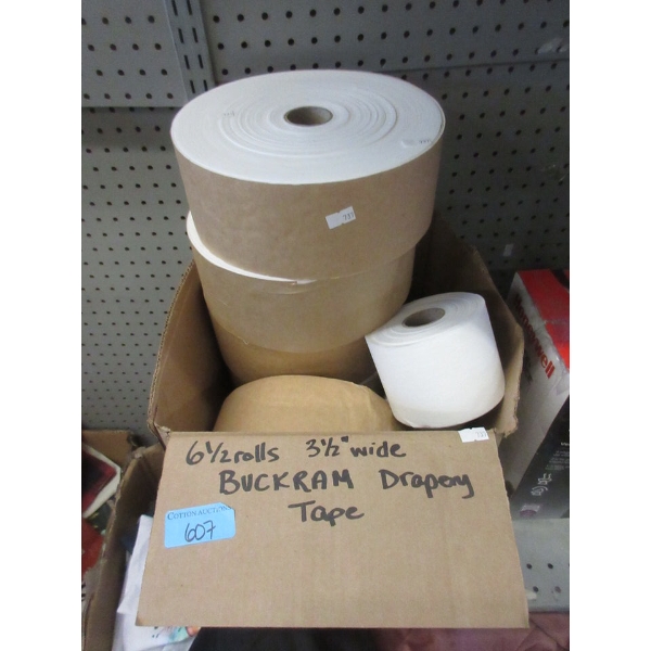 6 1/2 Rolls of New Buckram Drapery Tape - 3.5" Wide