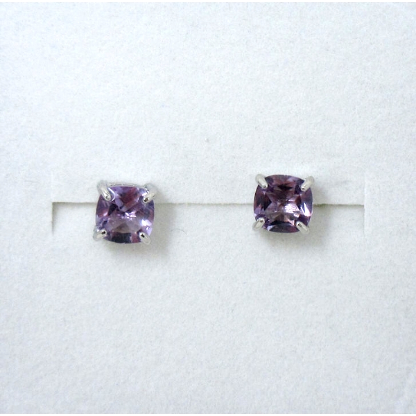 New Sterling Silver Amethyst Stud Earrings 