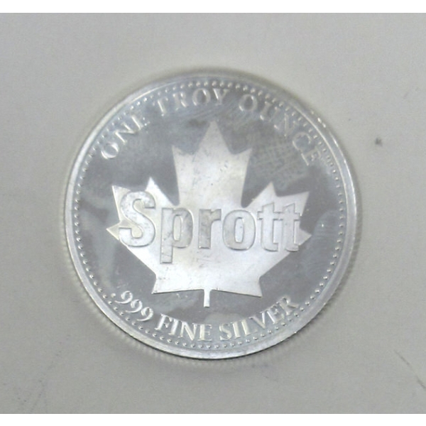1 Oz .999 Silver Canada SPROTT Inukshuk Round 