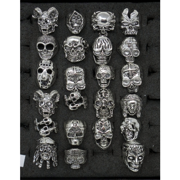 23 New Metal Biker Style Rings - Assorted Sizes
