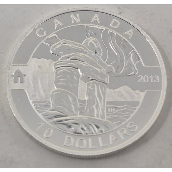 1/2 Oz .9999 Silver 2013 Canada Inukshuk Coin 