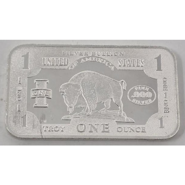 1 Oz .999 Silver US Silver Bullion Bar 