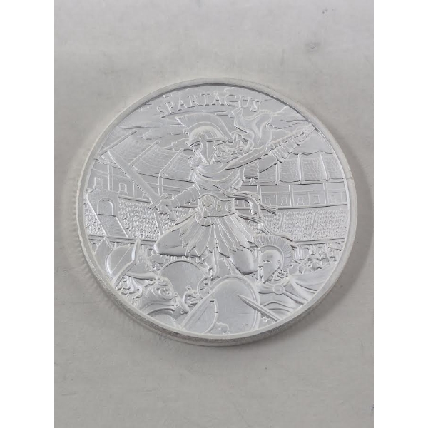 1 Oz .999 Silver Legendary Warriors: Spartacus Art Round 