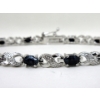Image 2 : 7.8 CTW Blue Sapphire & Diamond Tennis Bracelet