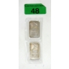Image 1 : Uncut 2 x 1/2 Oz .999 Silver NWTM Bars 