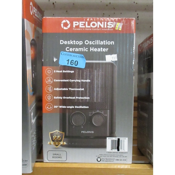 Pelonis Desktop Oscillation Heater - 2 Heat Settings