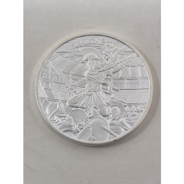 1 Oz .999 Silver Legendary Warriors: Spartacus Art Round 