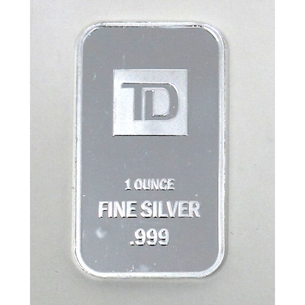 1 Oz .999 Silver TD Bank Investor Bar 