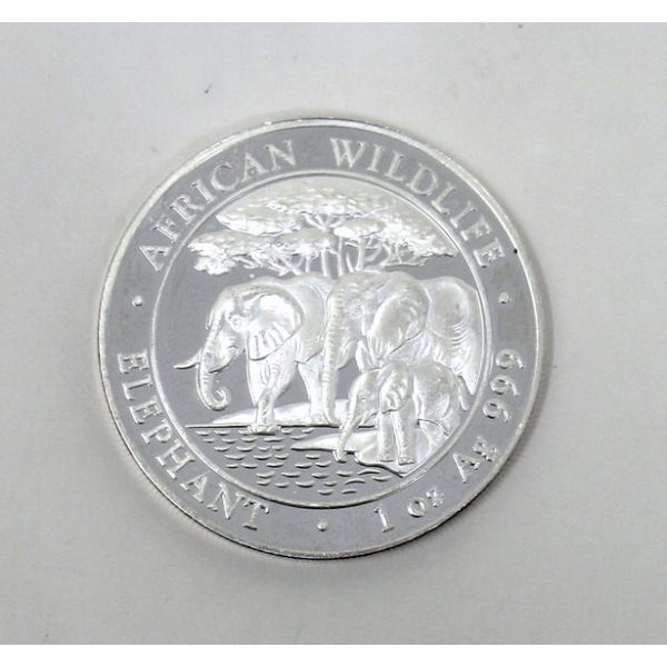 1 Oz .999 Silver 2013 African Wildlife Elephant Coin 