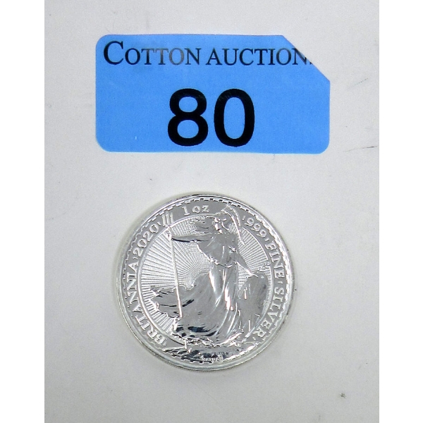 1 Oz .999 Silver 2020 Britannia Coin 
