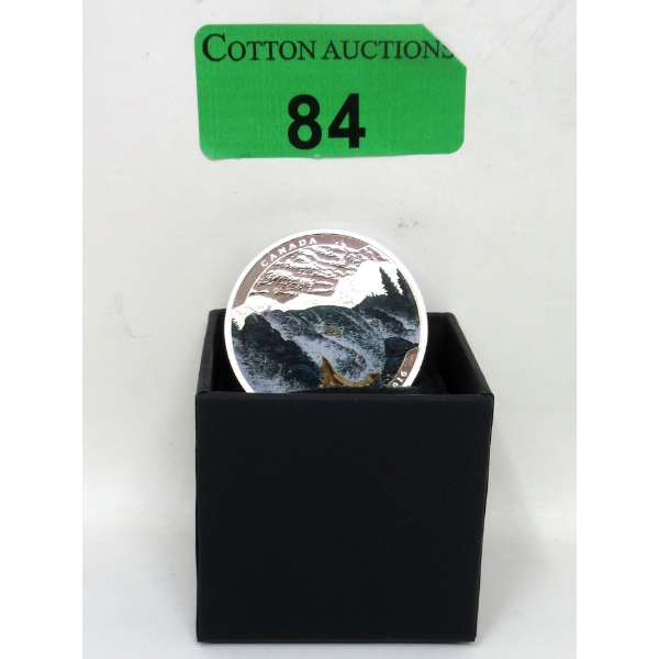 1 Oz .9999 Silver 2016 Canadian Landscape Illusion: Salmon Coin 