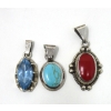 Image 3 : 3 Sterling Silver Pendants & 1 Leather Jewel Box