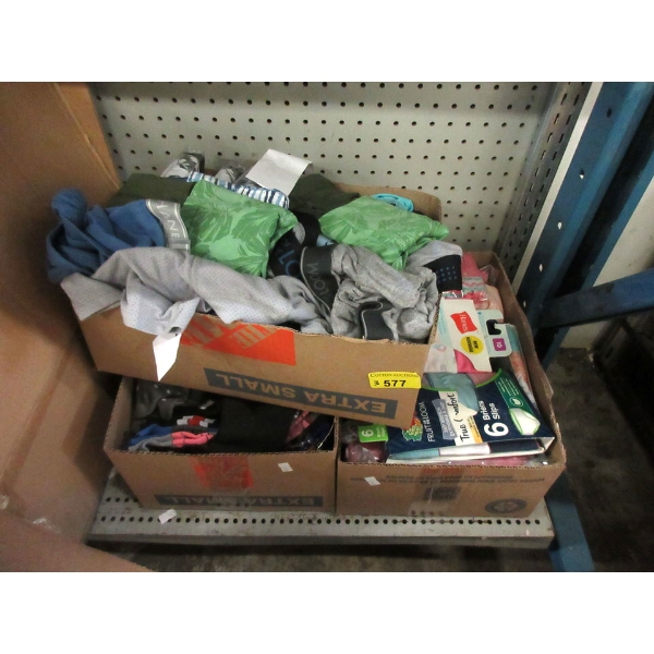3 Boxes of Assorted New Underwear & Socks