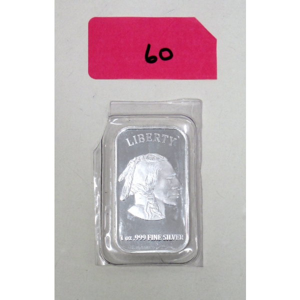 1 Oz .999 Silver Liberty Art Bar 