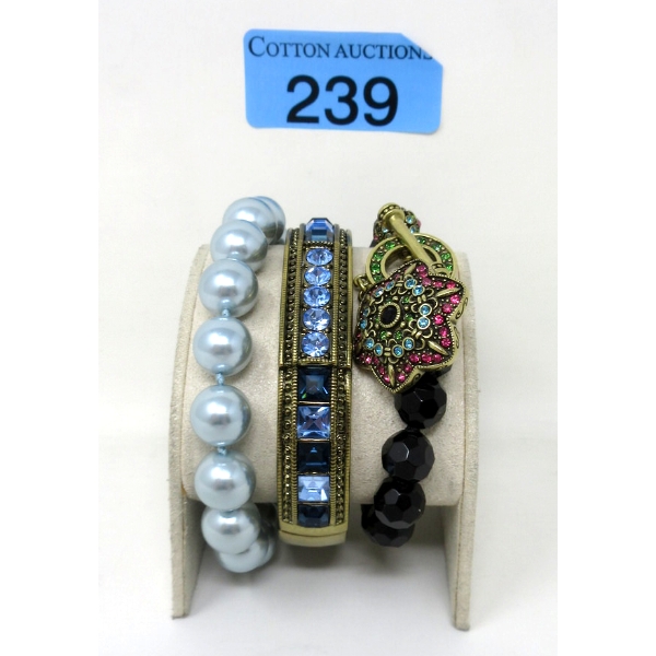 3 Heidi Daus Crystal Enhanced Bracelets