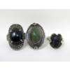 Image 1 : 3 Sterling Silver and Gemstone Rings - Preowned 
