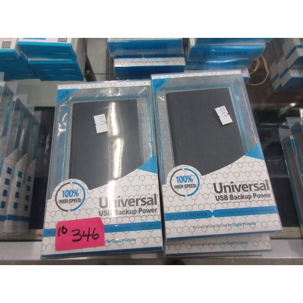 10 New Universal USB Backup Power Banks - Black