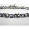 Image 2 : 6.02 CTW Amethyst & Diamond Tennis Bracelet 