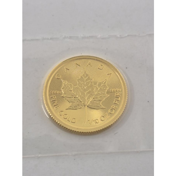 1/10 Oz .9999 Fine Gold Canada Maple Leaf Coin