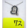Image 1 : New Blue and White Diamond Heart Necklace