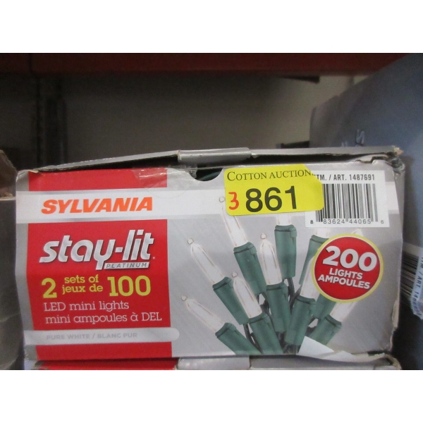 3 Sets of Sylvania Stay-lit LED Clear Mini String Lights