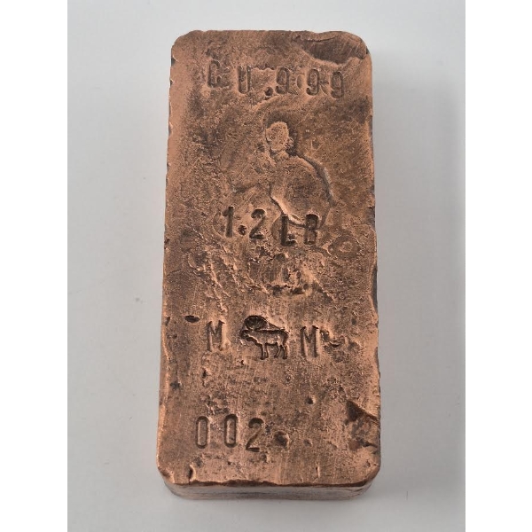 1 Pound .999 Fine Copper Serial Numbered Bar