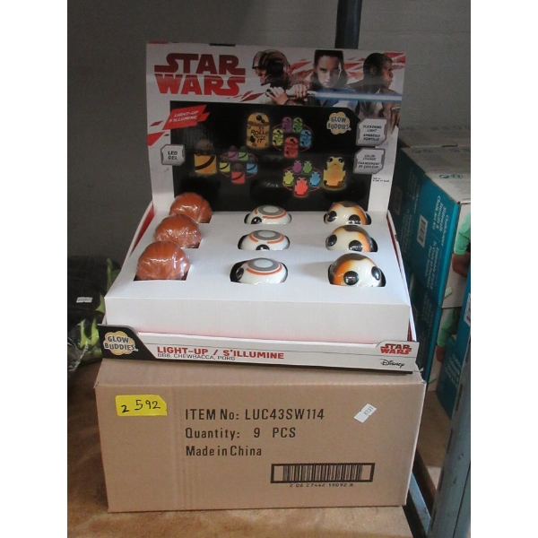 2 Sets of 9 New Star Wars Light Up Glow Buddy Toys