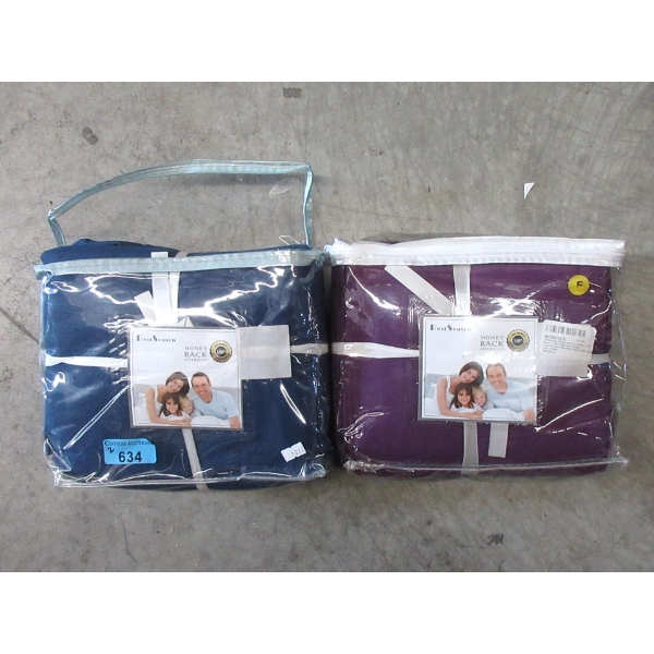 1 Blue & 1 Purple Full Size Sheet Set 