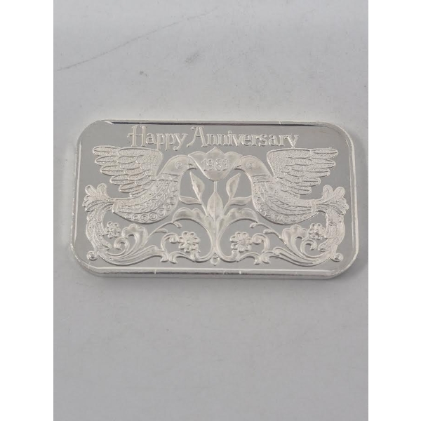 1 Oz .999 Silver 1983 Happy Anniversary Bar