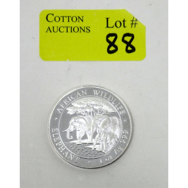 1 Oz .999 Silver African Wildlife Elephant Coin 