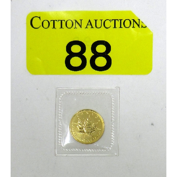 1/20 Oz/ 1.55 Grams .9999 Fine Gold 1993 Canada Maple Leaf Coin 