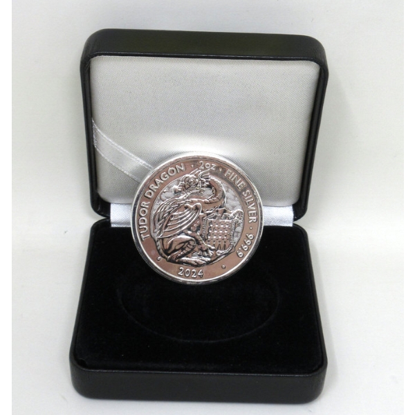 2 Oz .9999 Silver 2024 Tudor Dragon Coin 