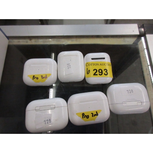 6 Assorted Earbuds in Charge Cases - Preowned