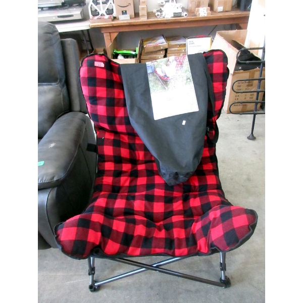 Jumbo Fleece Padded Camp Chair with Bag