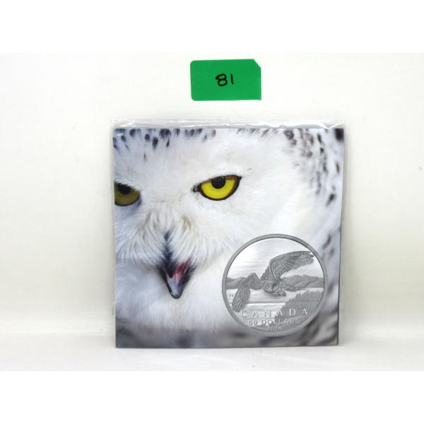 15.87 Gram .9999 Silver 2014 Snowy Owl $50 Coin 