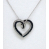 Image 1 : New Blue and White Diamond Heart Necklace
