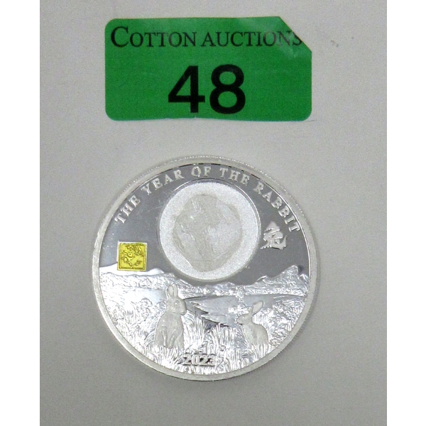 2 Oz .999 Silver 2023 Year of the Rabbit Coin 