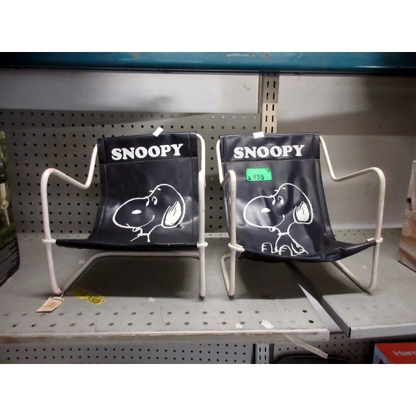 2 Vintage 1958 Vinyl Snoopy Chairs - Doll Size