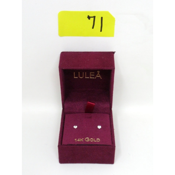 Brand New in Box 14KT Yellow Gold Cubic Zirconia Earrings
