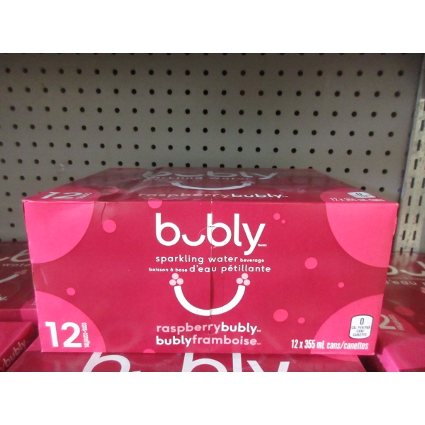 6 Cases of "Raspberry" Bubly Sparkling Beverage