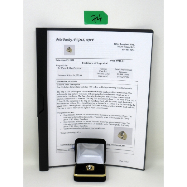 10 KT Yellow Gold Diamond Ring