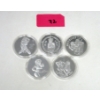 Image 1 : 5 x Silver Clad NUDE Girl Art Rounds 