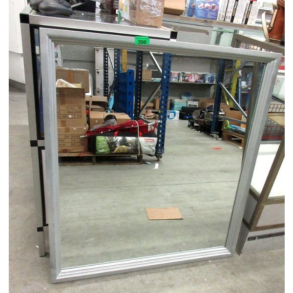 Large Wall Mirror with Silver Coloured Frame