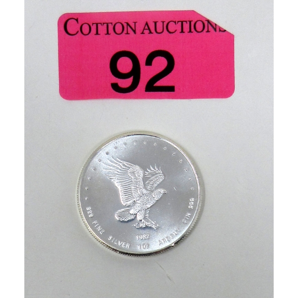 1 Oz .999 Silver 1982 Eagle Round 