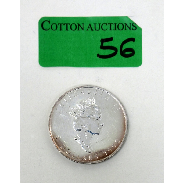 1 Oz .9999 Silver 1990 Maple Leaf Coin 