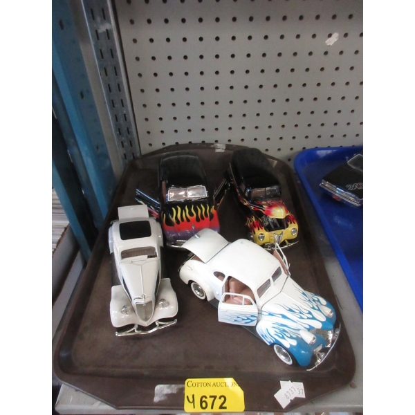 4 Diecast 1:24 Scale Model Vehicles 