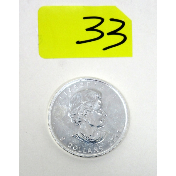 1 Oz .9999 Silver 2011 Maple Leaf Coin 