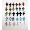 Image 1 : 30 New Polished Gemstone Cross Pendants