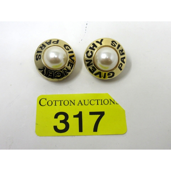 Givenchy Paris Faux Pearl Clip-On Earrings